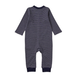 Blue Stripes Open Feet Romper